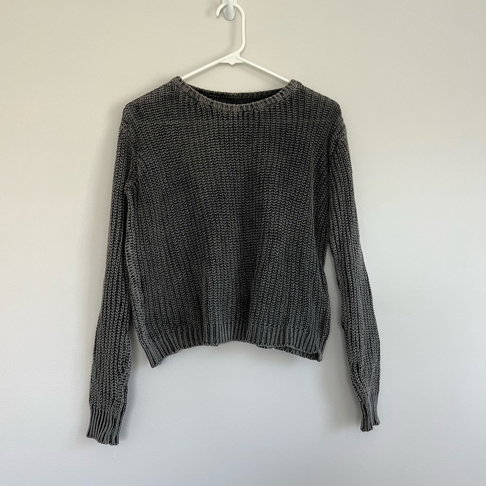 Washed Black Knit Sweater